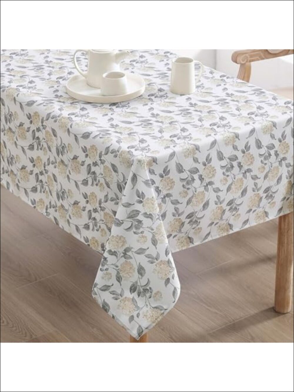 Easy Care Polyester Tablecloth 60x84 Floral Hydrangea Stain Resistant